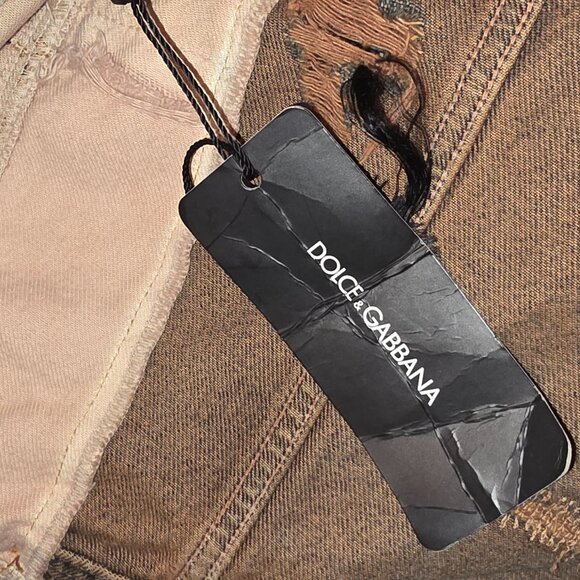 Dolce & Gabbana Jacket For Men Brown Tan Jean Cotton Made In Italy - Picture 7 of 11